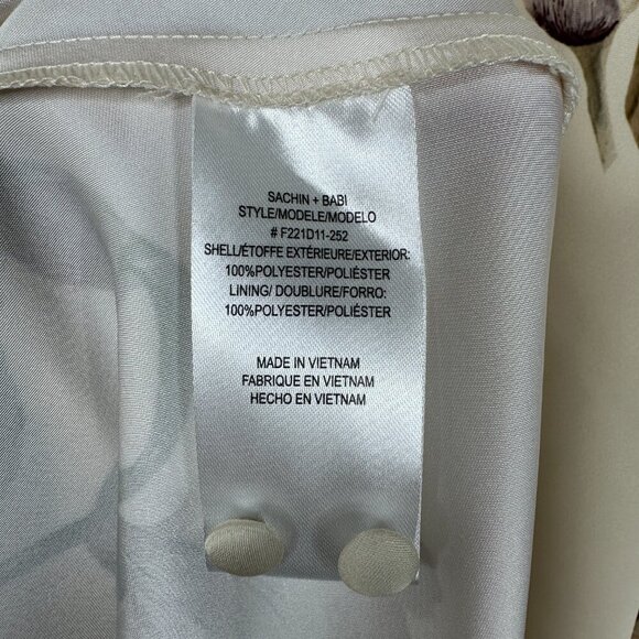 NWT SACHIN + BABI AMY Dress in Eggshell Venetia Petals Floral Satin Maxi Long 6 - Picture 10 of 14